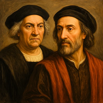 Christophe Colomb et Amerigo Vespucci Christophe Colomb et Amerigo Vespucci